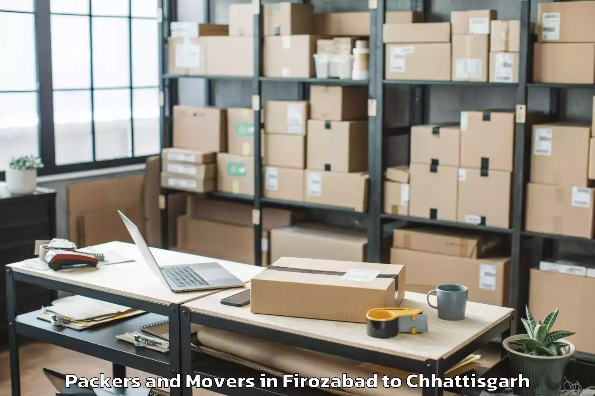 Get Firozabad to Bhanupratappur Packers And Movers